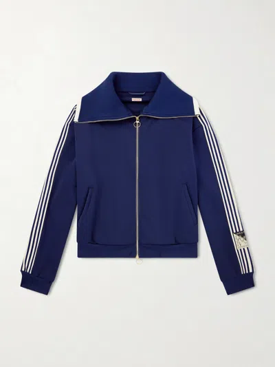 Kapital Striped Jersey Track Jacket In Blue