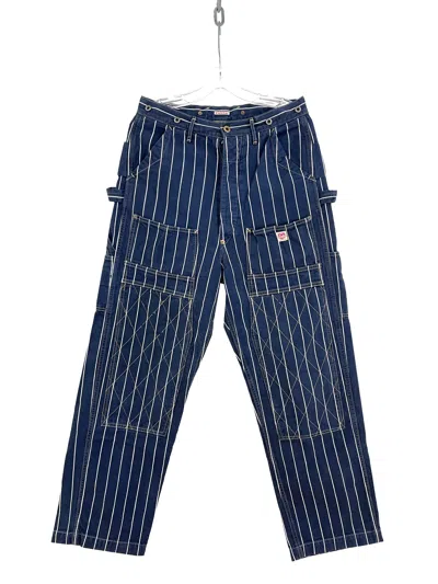 Pre-owned Kapital Striped Lumbar Pants In Blue