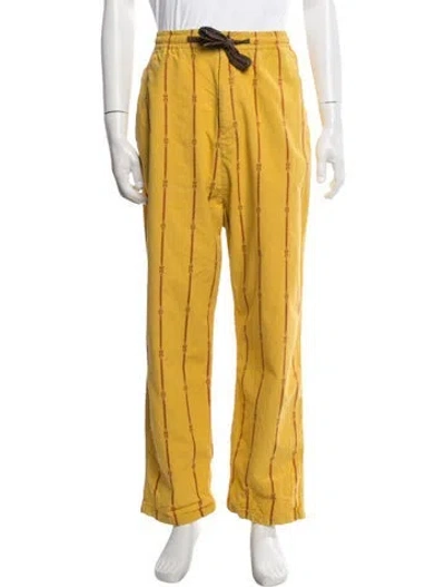 Pre-owned Kapital Striped Pants In Yellow