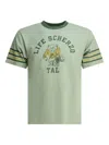 Kapital Striped-sleeve Cotton T-shirt In Silver