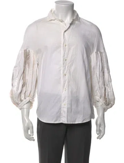 Pre-owned Kapital Striped Three-quarter Sleeve Shirt In White