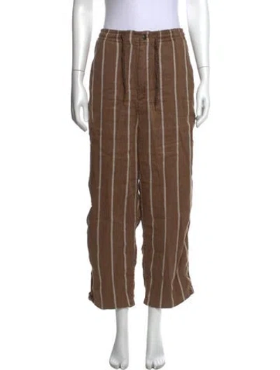 Pre-owned Kapital Striped Wide Leg Pants In Brown