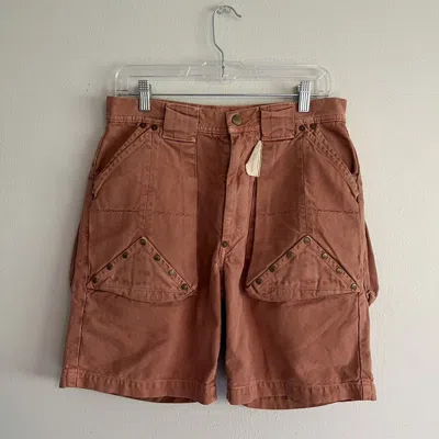 Pre-owned Kapital Studded Jumbo Pocket Shorts In Coral