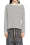 Kapital Men S Stripe Jersey Longsleeve T-shirt (profile Rainbowy Patch) In Black