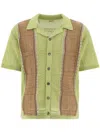 Kapital 7g Crochet Knit Tennessee Aloha Polo Shirts In Green
