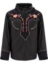 Kapital Tennessee Cone Flower Windbreaker In Black