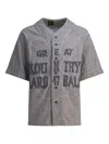 Kapital Text-print Buttoned Shirt In Gray