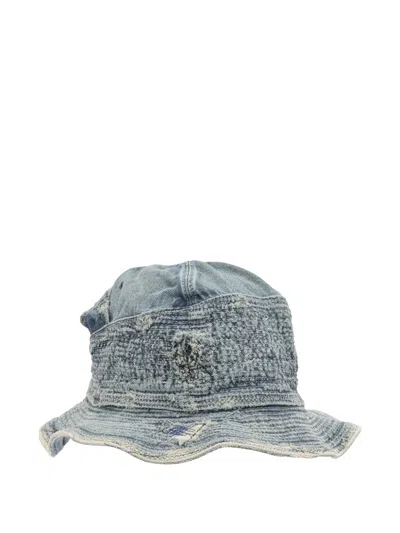 Kapital Textured Distressed Hat In Blue