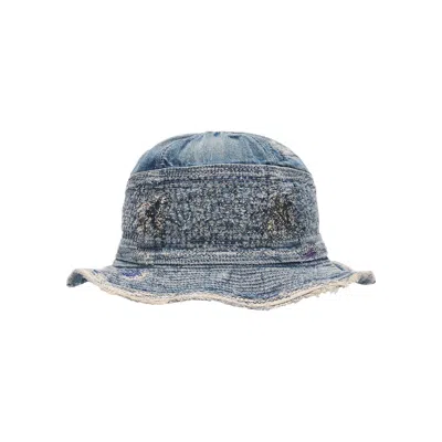 Pre-owned Kapital The Old Man And The Sea Hat (crash Remake) 'blue' | Men's Size Onesize