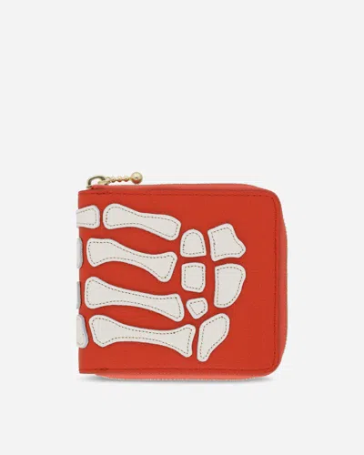Kapital Thumb Up Bone Band Zip Wallet In Red