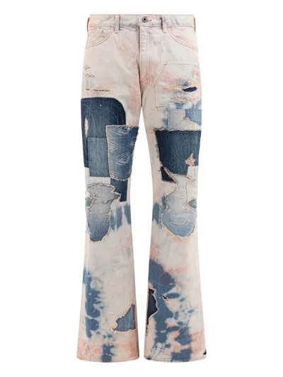 Kapital Tie-dye Embroidered-eye Jeans In Multi