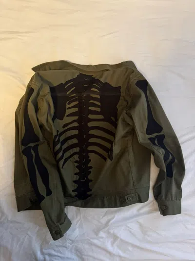 Pre-owned Kapital Vintage Satin Mexican Tuxedo Westerner Jacket In Green