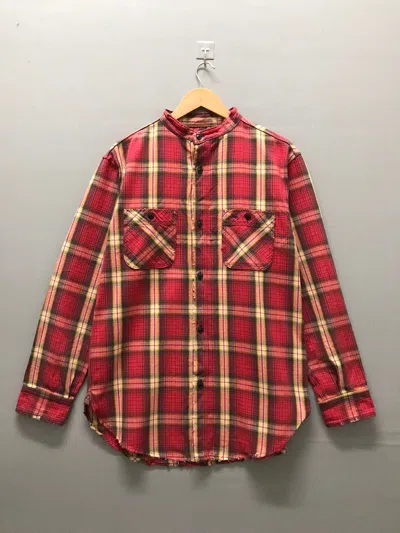 Pre-owned Kapital Western Plaid Pocket Flannel Shirt In Red