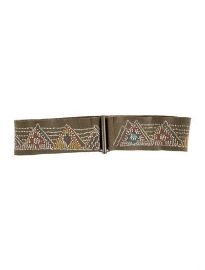 Pre-owned Kapital Wide Waist Belt In Green