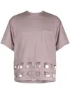 Kapital Windowpane Jersey T-shirt In Pink