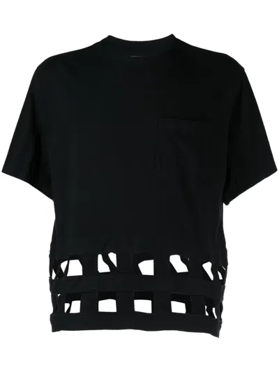 Kapital Windowpanel Jersey T-shirt In Black