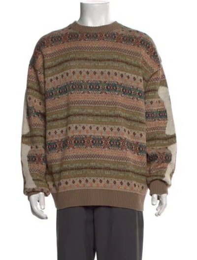 Pre-owned Kapital Wool Patterned Pullover W/ Tags In Neutrals