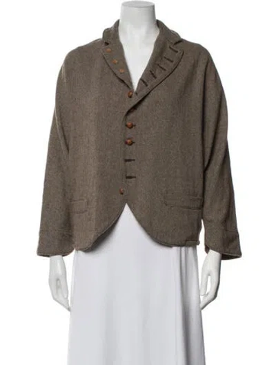 Pre-owned Kapital Wool Tweed Pattern Jacket In Brown