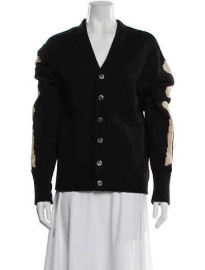 Pre-owned Kapital Wool V-neck Sweater In Black