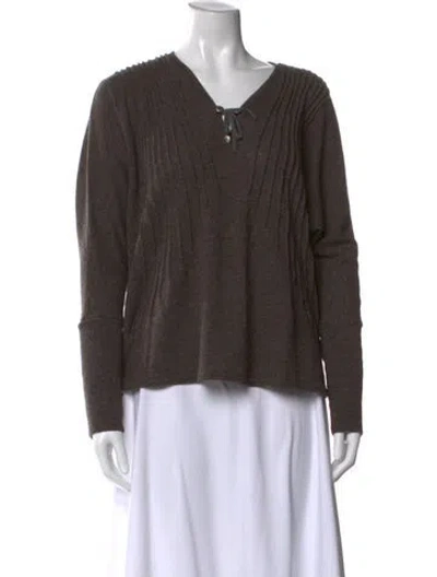 Pre-owned Kapital Wool V-neck Sweater In Brown