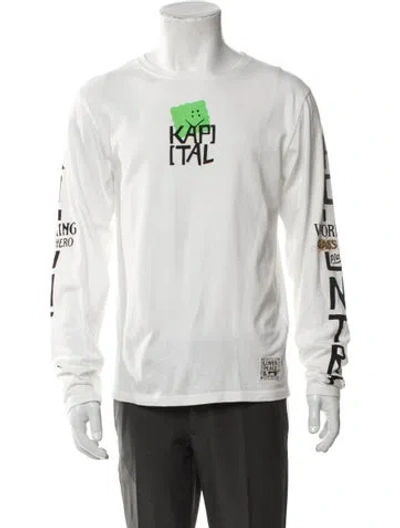 Pre-owned Kapital Working Hero Graphic Print T-shirt In White