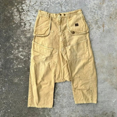 Pre-owned Kapital X Kapital Kountry Dropped Crotch Sarouel Rabbit Military Workwear Pant In Mustard Yellow