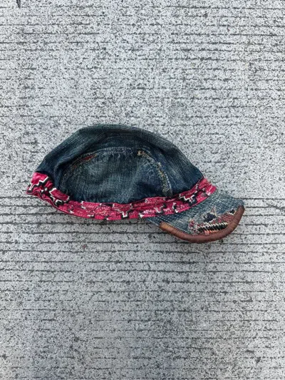 Pre-owned Kapital X Kapital Kountry Kapital Boro Newsboy Cap In Denim