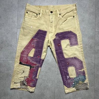 Pre-owned Kapital X Kapital Kountry Number Boro Patchwork Pants In Blue