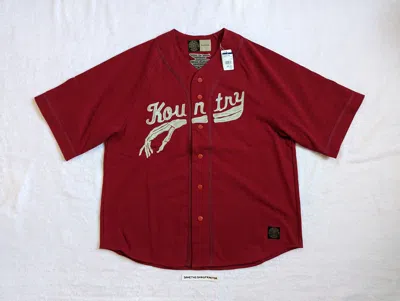Pre-owned Kapital X Kapital Kountry Nwt Oversized Red Dense Jersey Bone Baseball Jersey 4 Xl