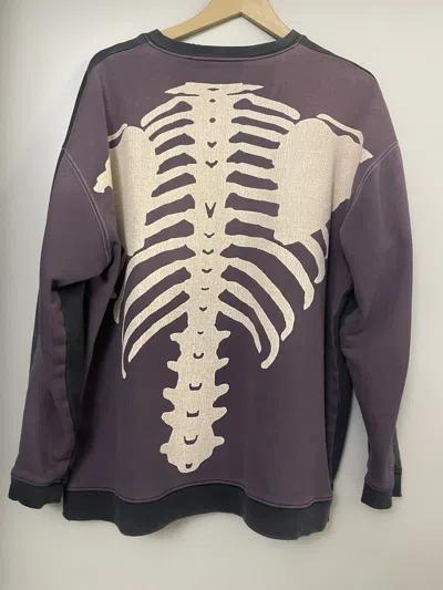 Pre-owned Kapital X Kapital Kountry Send Offer Kapital Bones Sweater In Gray/purple