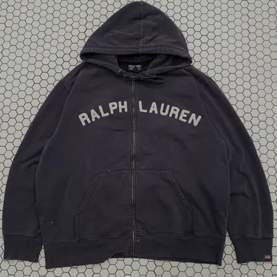 Pre-owned Kapital X Polo Ralph Lauren Vtg Y2k Polo Ralph Laurent Baggy Faded Spellout Zip Hoodie