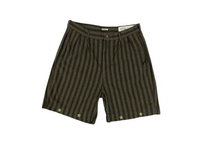 Pre-owned Kapital X Vintage 90's Kapital Stripes Short Pant Dark Brown