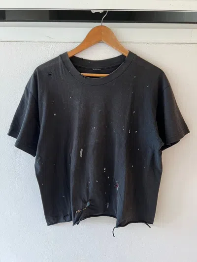 Pre-owned Kapital X Vintage Faded Vintage Patched T-shirt In Faded Black