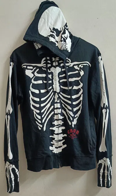 Pre-owned Kapital X Vintage Hoodie Skeletons Cbgb In Black