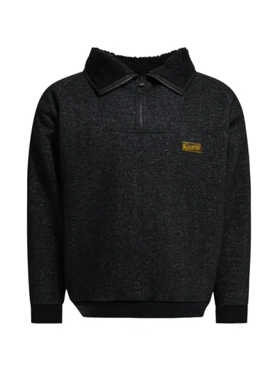 Kapital Zip Fleece Sweatshirt In Black