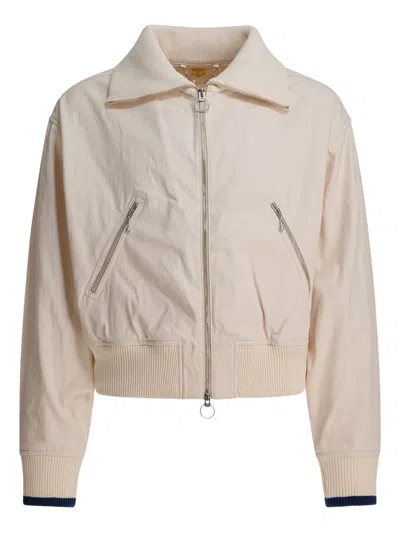 Kapital Zip-front Ribbed-cuff Jacket In Neutral