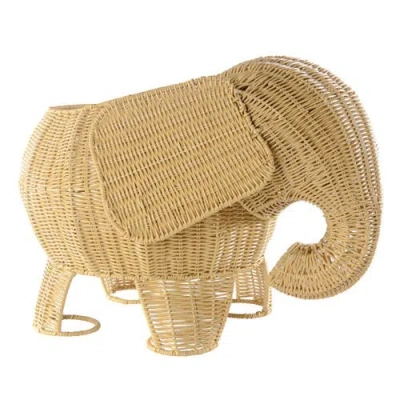 Kaplan Early Learning Company Elephant Washable Wicker Floor Basket In Brown