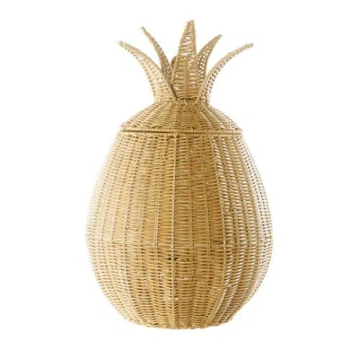 Kaplan Early Learning Company Pineapple Washable Wicker Floor Basket In Brown