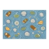 Kaplan Early Learning Company Seating Leaves, Rocks, And Logs Carpet In Blue
