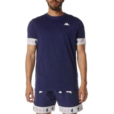 Kappa 222 Banda Niji T Shirt In Navy In Blue
