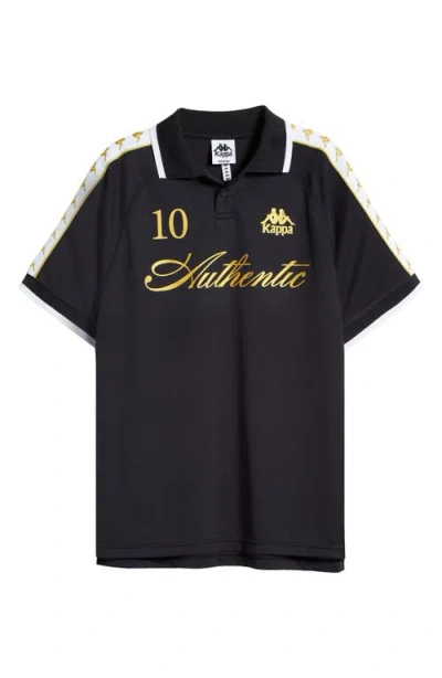 Kappa 222 Banda Notilox Polo In Black/yellow Gold/white