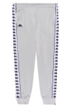 Kappa 222 Banda Rastoria Slim Fit Tricot Joggers In Grey/white/black
