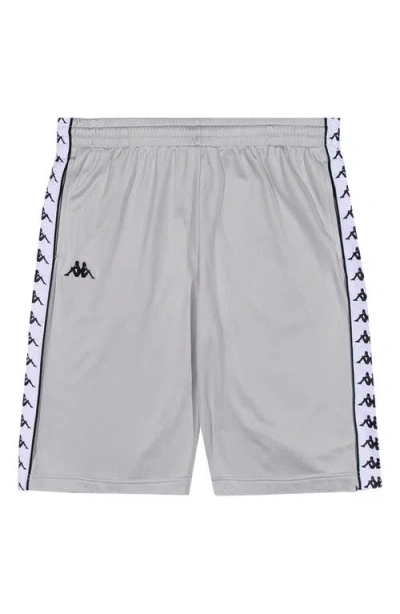 Kappa 222 Banda Treadwellz Tricot Athletic Shorts In Grey-white-black