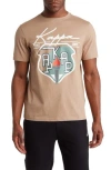 Kappa Authentic Bergen Cotton Graphic Tee In Brown-black-green-white