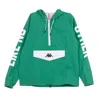 Kappa Authentic Men's Pull-on Windbreaker Baspar Green/white In Green/white