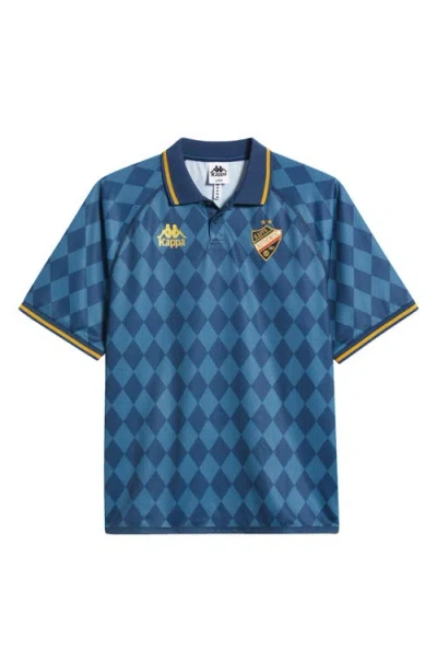 Kappa Authentic Nekoda Rugby Polo In Blue Dark - Yellow Gold Rich