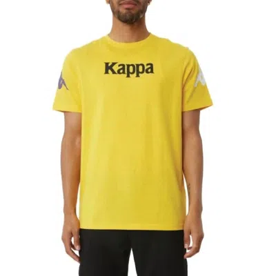 Kappa Authentic Paroo Tee Shirt In Yellow/violet-white/black In Multi