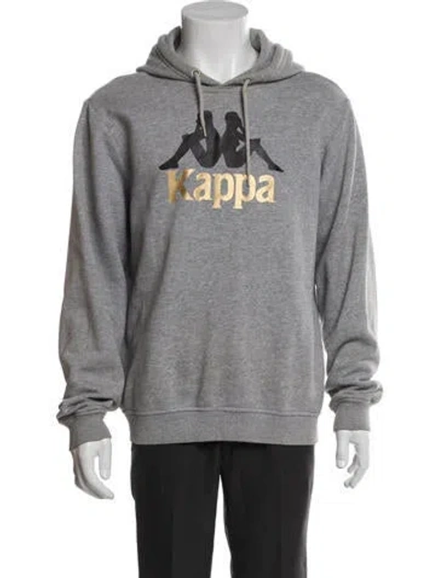 Pre-owned Kappa Graphic Print Denim Jacket In Gray