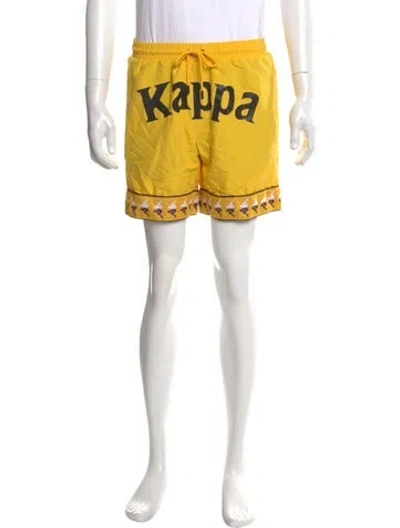 Pre-owned Kappa Graphic Print Jogger Shorts W/ Tags In Yellow