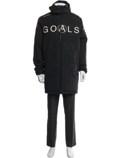 Pre-owned Kappa Graphic Print Parka In Black